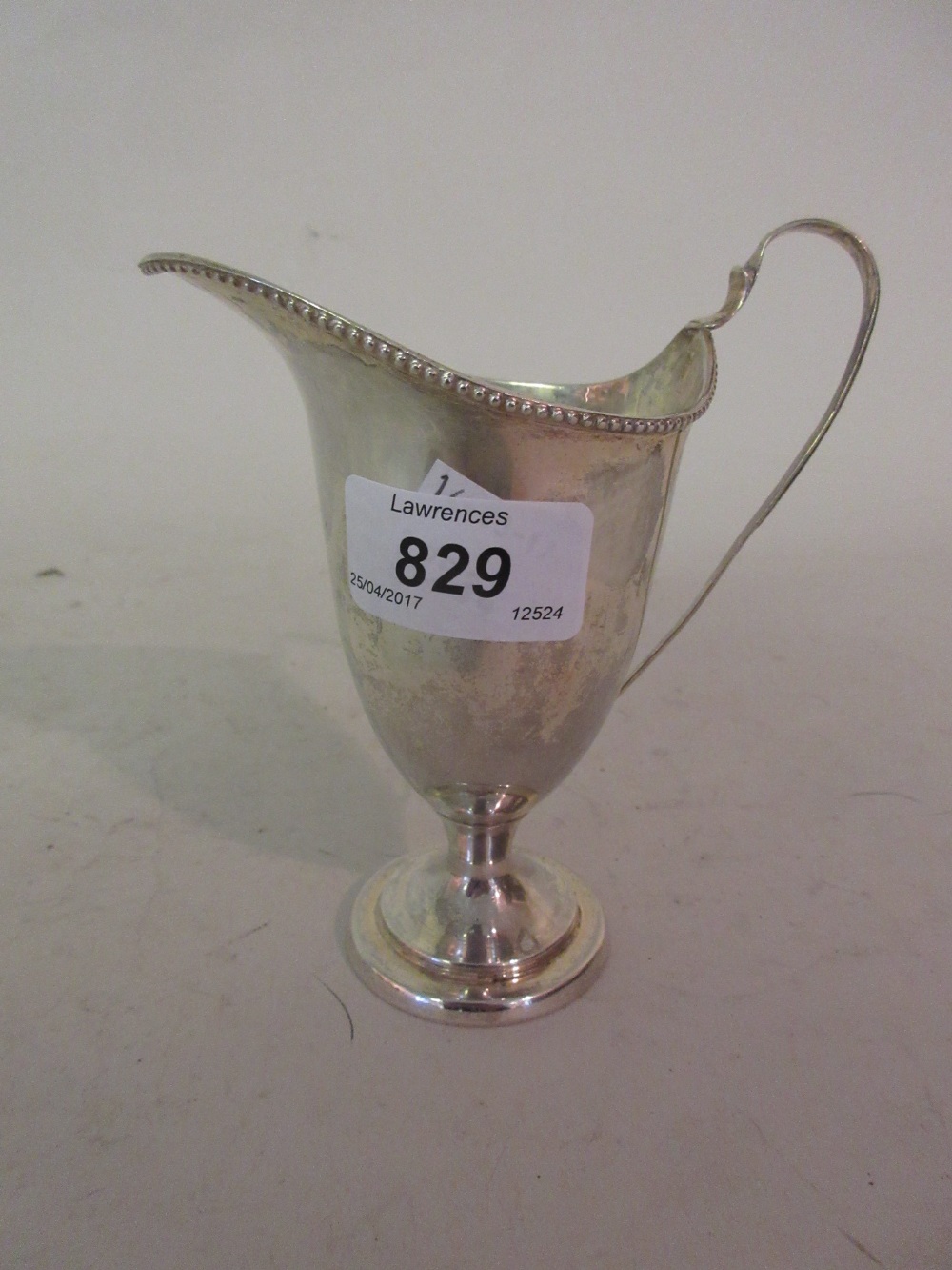 20th Century London silver Georgian style pedestal cream jug