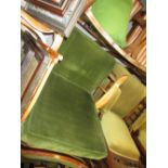 Early 20th Century mahogany recliner armchair together with a matching footstool with cane seat