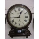 Small 19th Century mahogany drop-dial clock, the painted dial with Roman numerals, signed T.