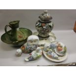 Modern pottery jug and basin,