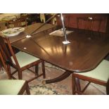 Good quality reproduction mahogany pedestal dining table,