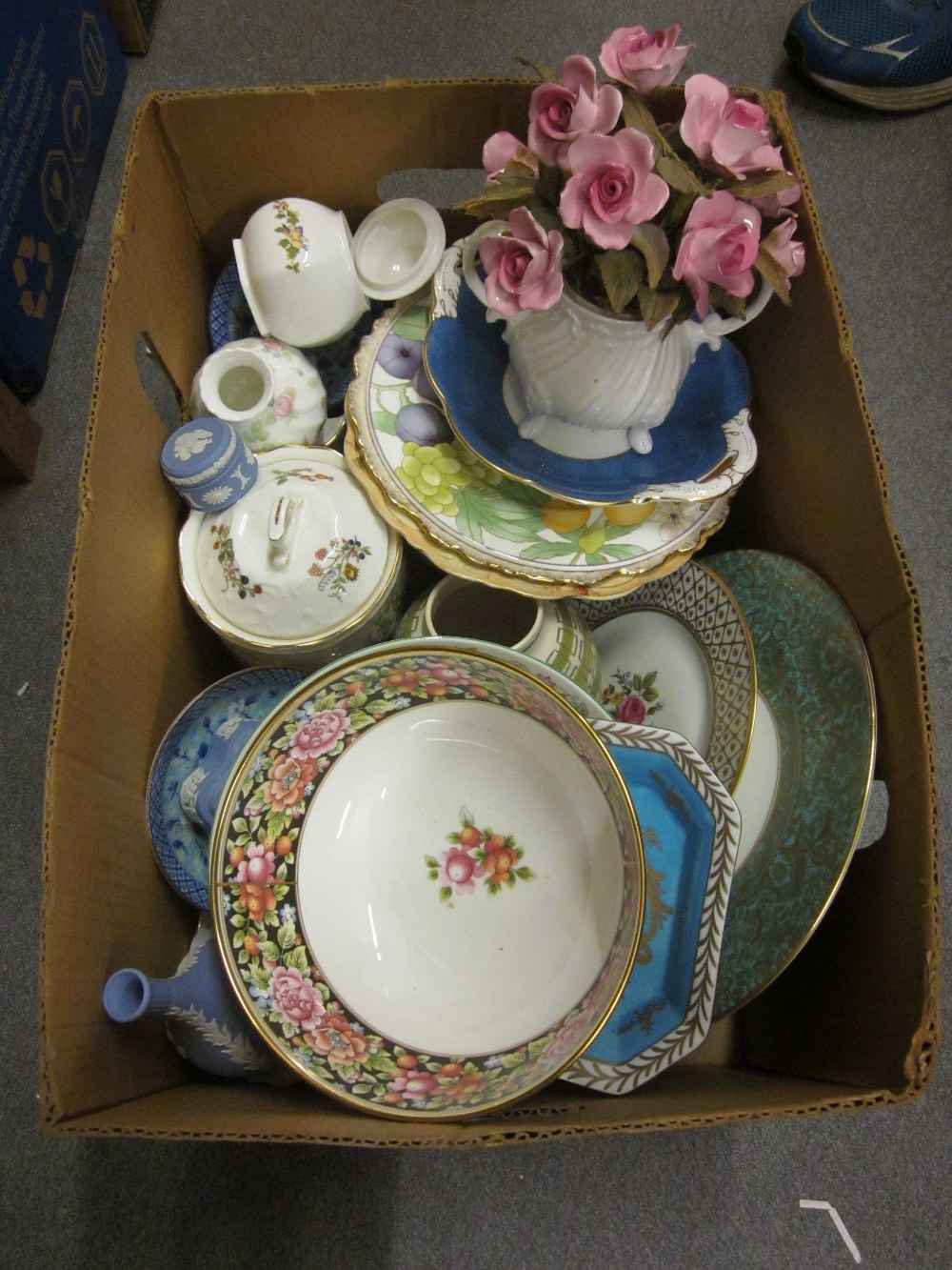 Modern Minton bowl, a Wedgwood rectangular dish,