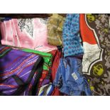 Quantity of mid 20th Century ladies silk head scarves,