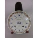 18th Century French enamel clock dial signed Garrigueo à Paris painted with Arabic and Roman