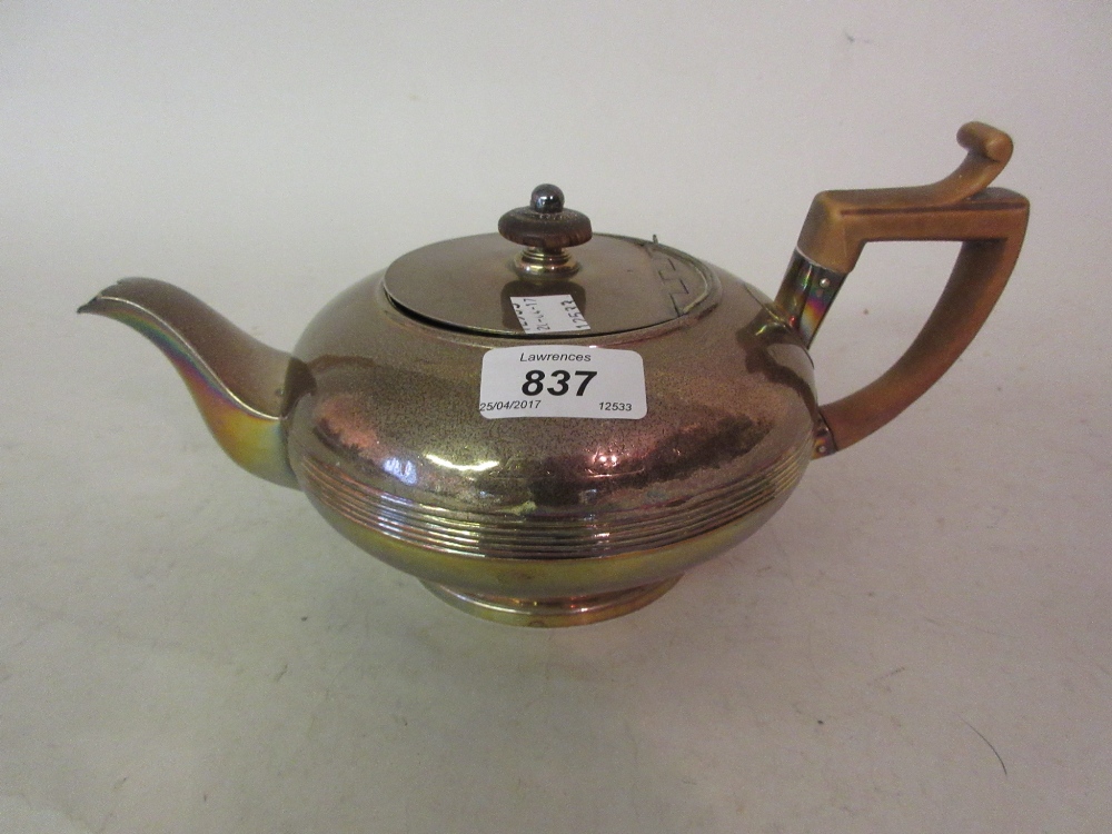Georgian Newcastle silver melon form teapot, 1823 / '24,