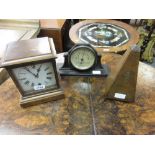 Early 20th Century oak single train mantel clock,