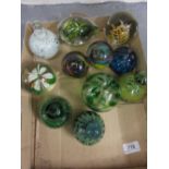 Quantity of various glass paperweights