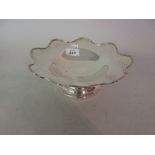 Birmingham silver circular pedestal dish having shaped edge