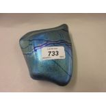 Sid Langley lustre glass shaped pebble form paperweight,