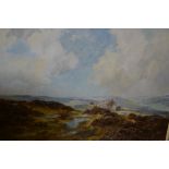 Lewis Creighton, signed oil, landscape, inscribed verso ' 17th Century inn, Swaledale, Yorkshire ',