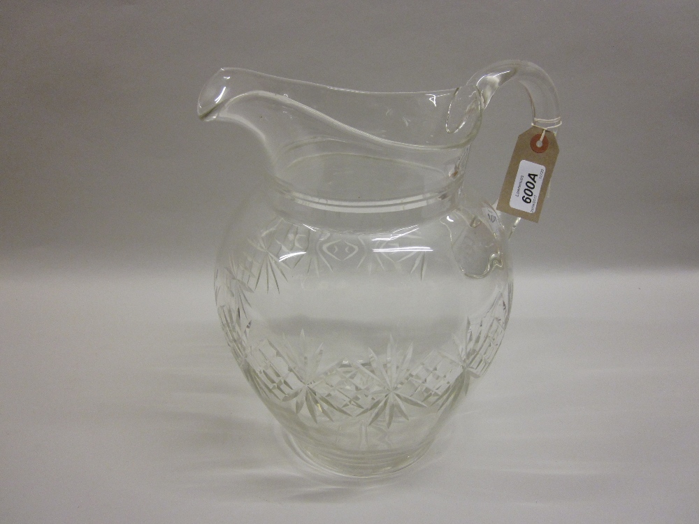 Large 20th Century cut glass jug vase