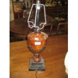 Modern patinated metal baluster form table lamp base