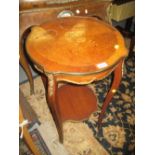 Late 19th Century French marquetry and ormolu mounted shaped top occasional table with cabriole