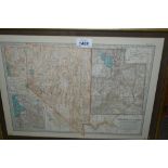 Group of six early 20th Century framed maps of American states by the Century Company