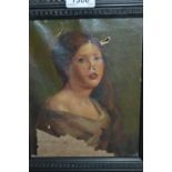 Small oil on canvas, portrait of a girl (a/f), oil on board, portrait of a man (a/f),