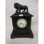 19th Century French black slate mantel clock,