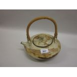 Far Eastern squat form stoneware teapot,