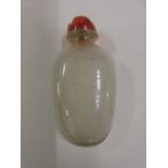 Floral decorated rock crystal snuff bottle