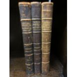 Three part leather bound volumes,