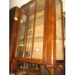 Walnut display cabinet with single glazed door circa 1950