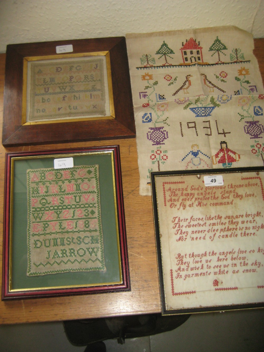 Two small 19th Century alphabet samplers,