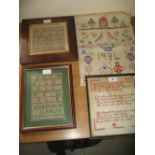 Two small 19th Century alphabet samplers,