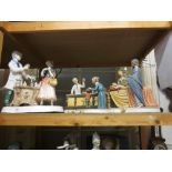 Three large Capo di Monte porcelain figural groups