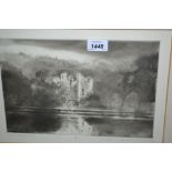 Norman Ackroyd, signed etching, inscribed ' Old Wardour Pool ', 9.5ins x 13.