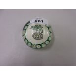 20th Century floral decorated glass paperweight
