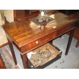 George III mahogany rectangular fold-over card table,