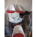 Set of four Arkana 1970's white tulip design dining chairs,