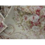 Modern needlepoint of Aubusson design with floral pattern