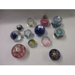 Collection of twelve various glass paperweights