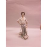 Lladro porcelain figure of a fisherman with baskets