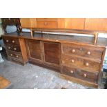 Large 19th Century stained pine dresser base,