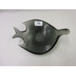 20th Century Scandinavian acid etched grey glass bowl in the form of a bird,