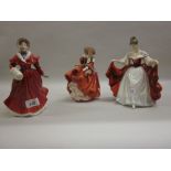 Group of three Royal Doulton figures, ' The Skater ',