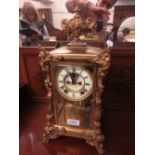 Late 19th Century French four glass library clock,