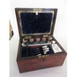 19th Century rosewood dressing case,