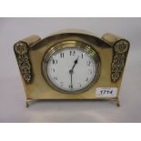 Early 20th Century small gilt brass dome shaped mantel clock,