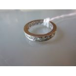 18ct White gold pavé set diamond full eternity ring, total diamond weight approximately 1.