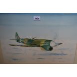 20th Century watercolour, Royal Airforce Tempest, by Peter C.