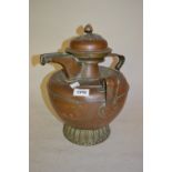 Persian copper ewer with a white metal finial