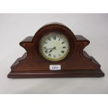 Edwardian mahogany and inlaid dome shaped mantel clock