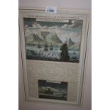 Framed coloured engraving, 'Cap de Bonne Esperance ' together with an illustrated London News,