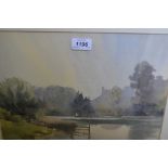 Ernest Savage, watercolour, early morning river scene at Arundel, signed, 10.