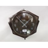 Smiths Art Deco brown Bakelite cased electric wall clock,