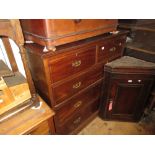 Edwardian mahogany straight front chest of two short above three long drawers,