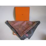 Hermes silk dip dye scarf in original box