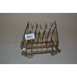 Unusual 19th Century silver plated six division toast rack in the form of rifles